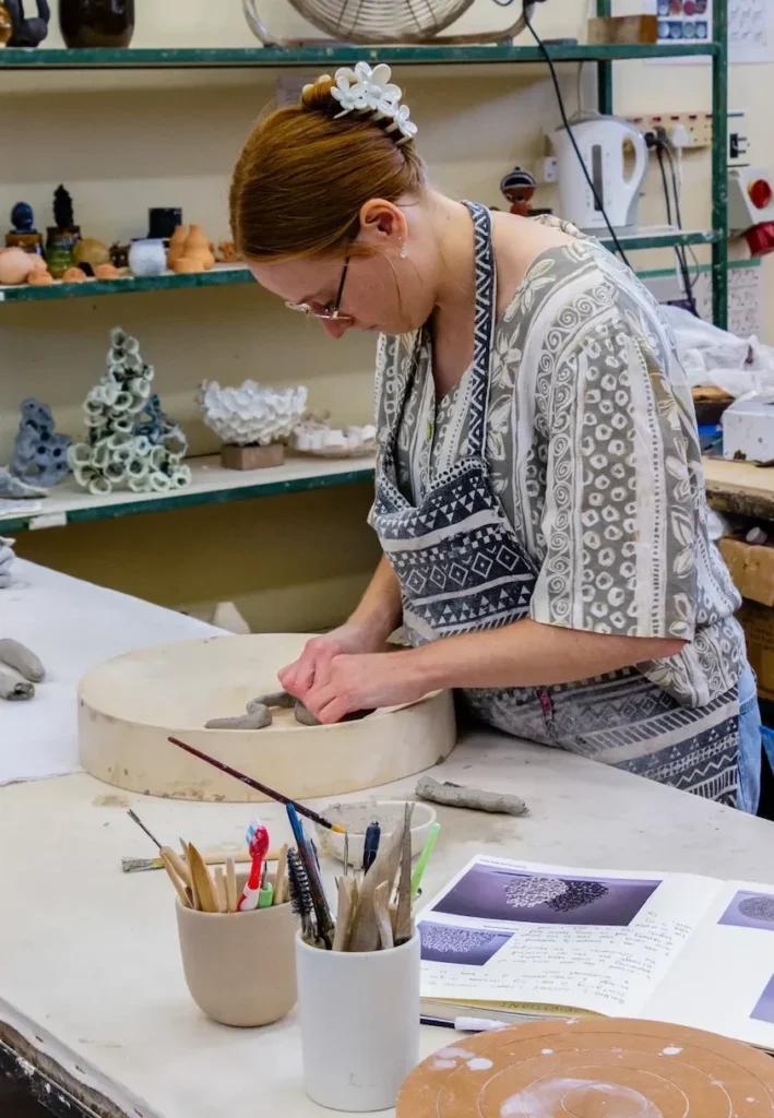 Sarah Stroud in studio.